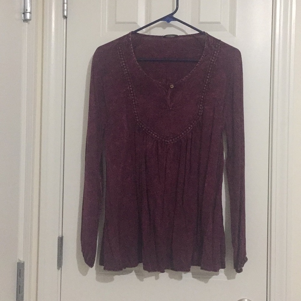 Long sleeve maroon top size medium